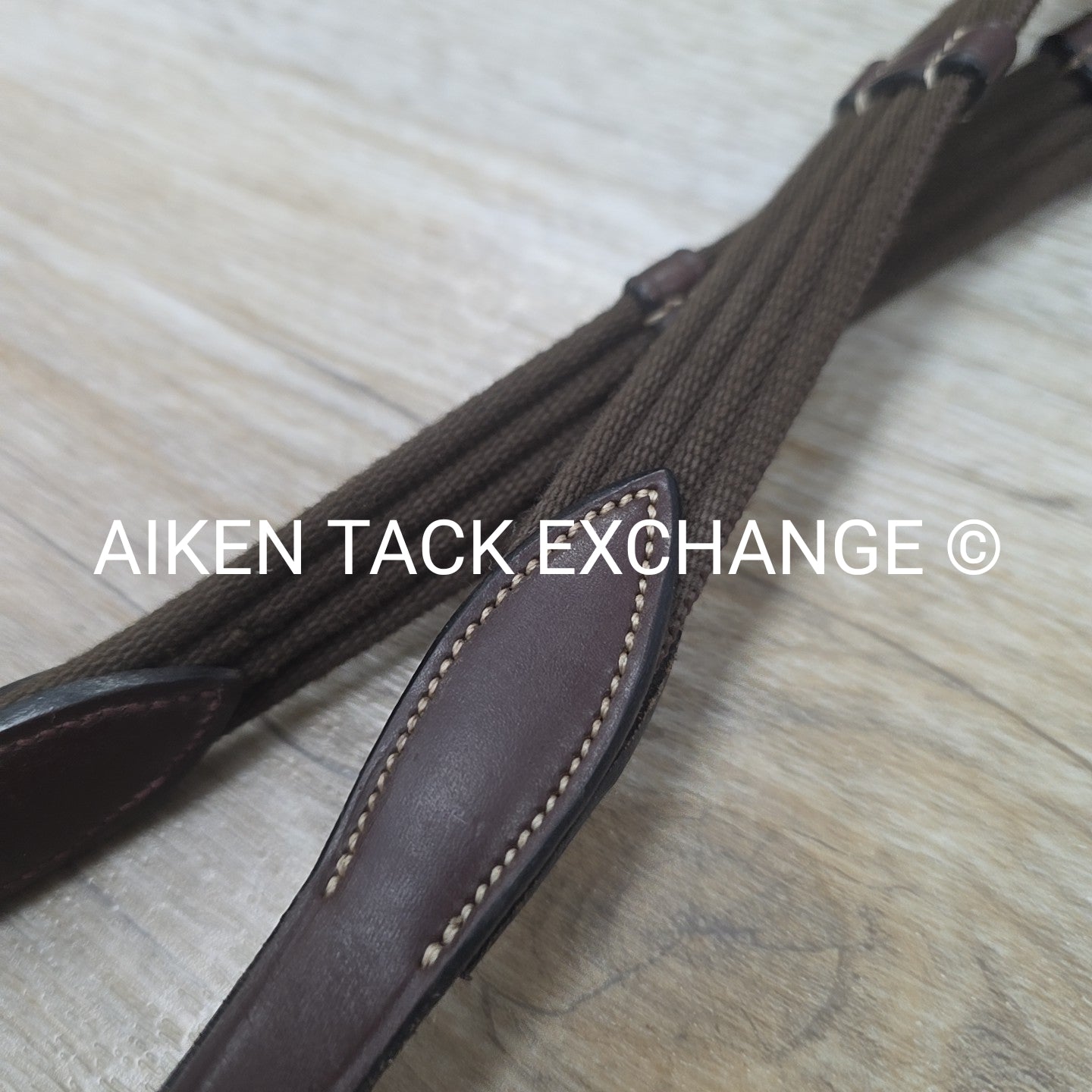 Dy'on Fancy Stitched Cotton Web Reins, Brown, Size Full