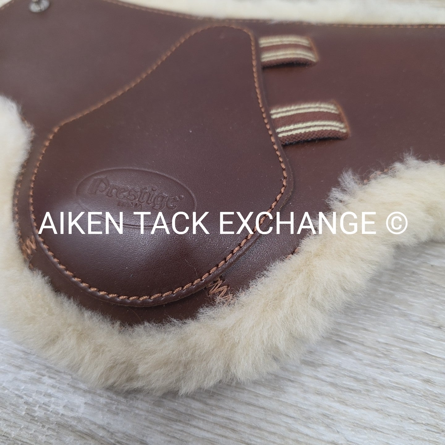 Prestige Sheepskin Lined Leather Hind Fetlock Boots, Brown, Size Large