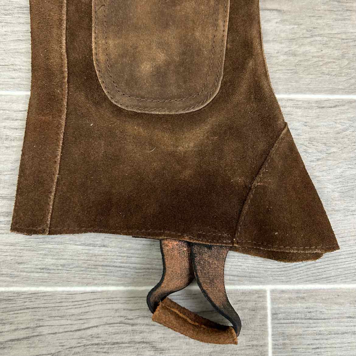 Mary's Tack & Feed Suede Half Chaps, Brown, Size Small