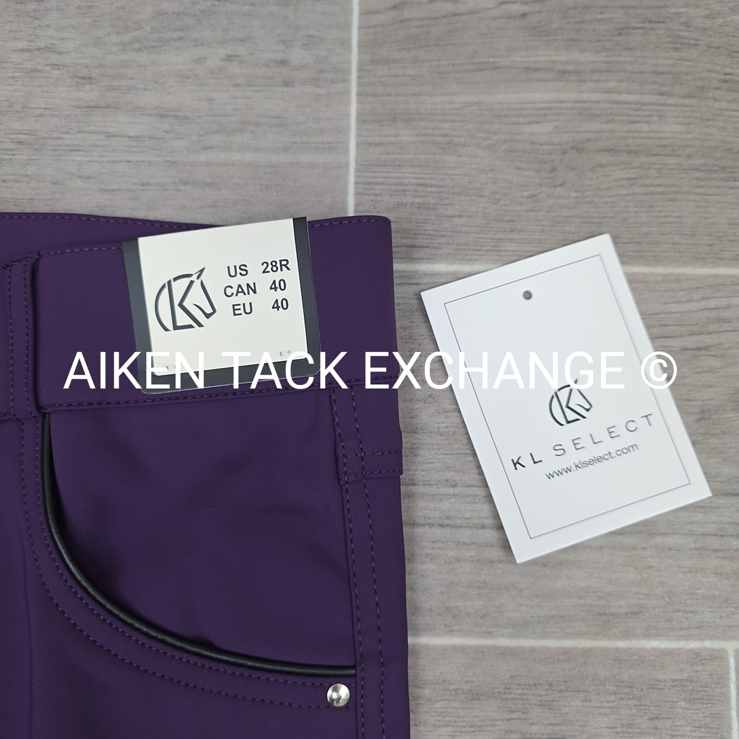 KL Select Gabrielle Knee Patch Breeches, Purple, Women's Size 28R