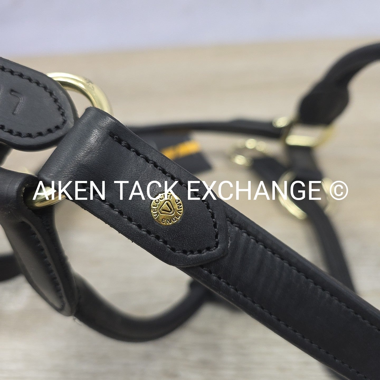 Shires Velociti Lusso Soria Control Leather Halter, Black, Size Full