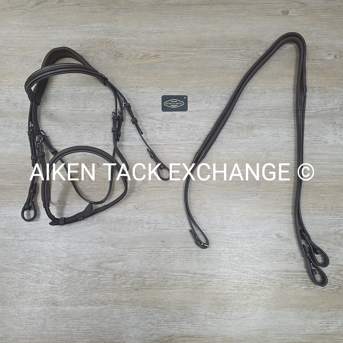HDR Pro Mono Crown Padded Bridle with Rubber Reins, Havana, Size Cob