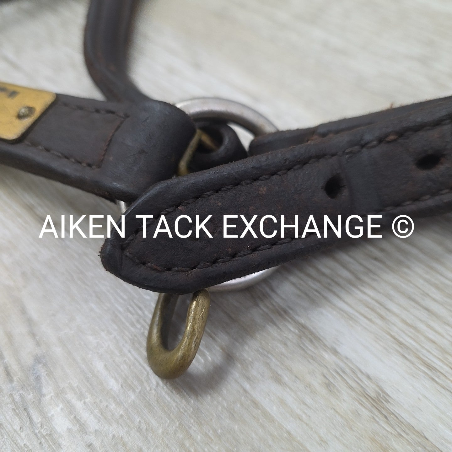 Leather Halter, Has Nameplate, Brown, Size Cob