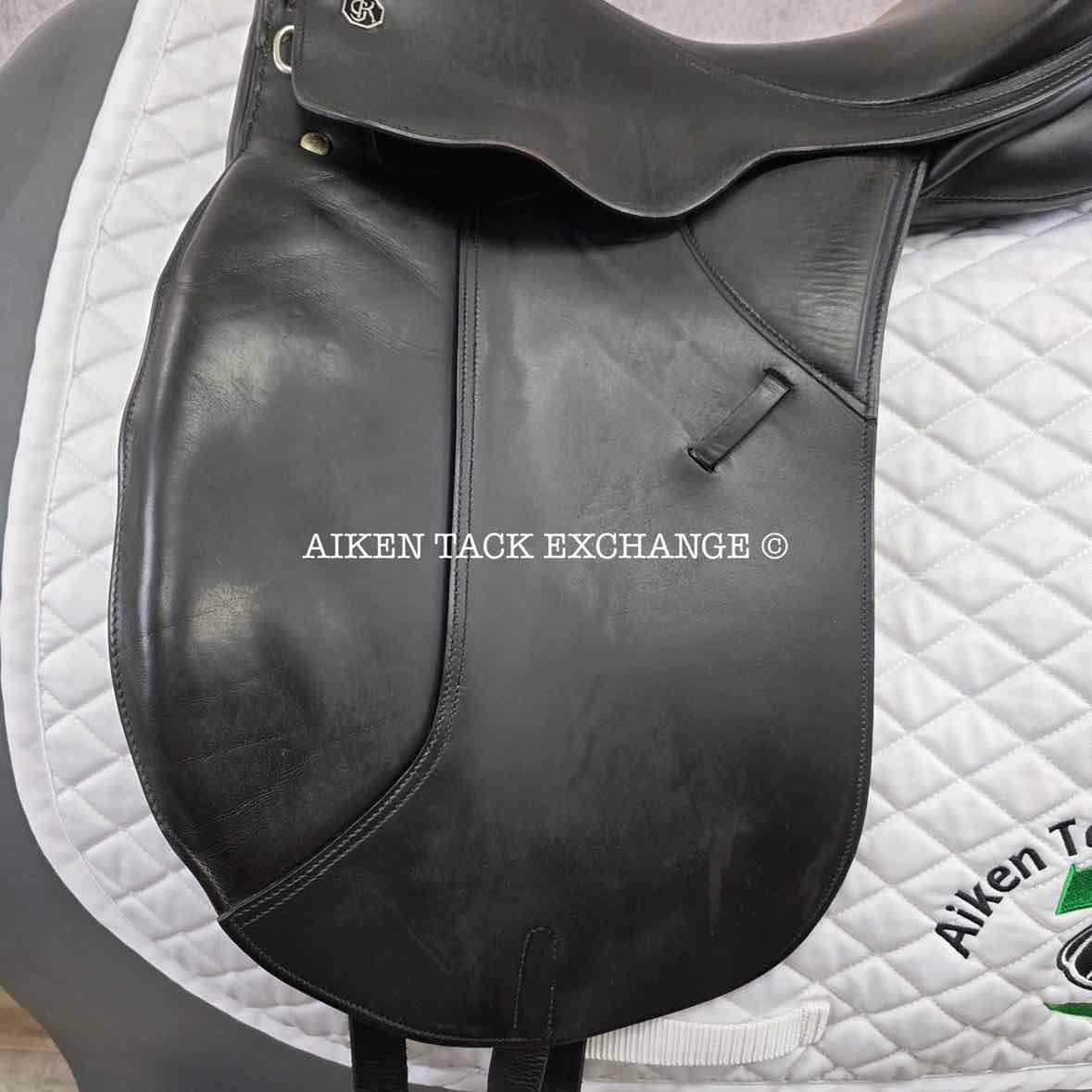 1990 Kieffer Wein DL Dressage Saddle, 17" Seat, Medium Wide Tree, Wool Flocked Panels