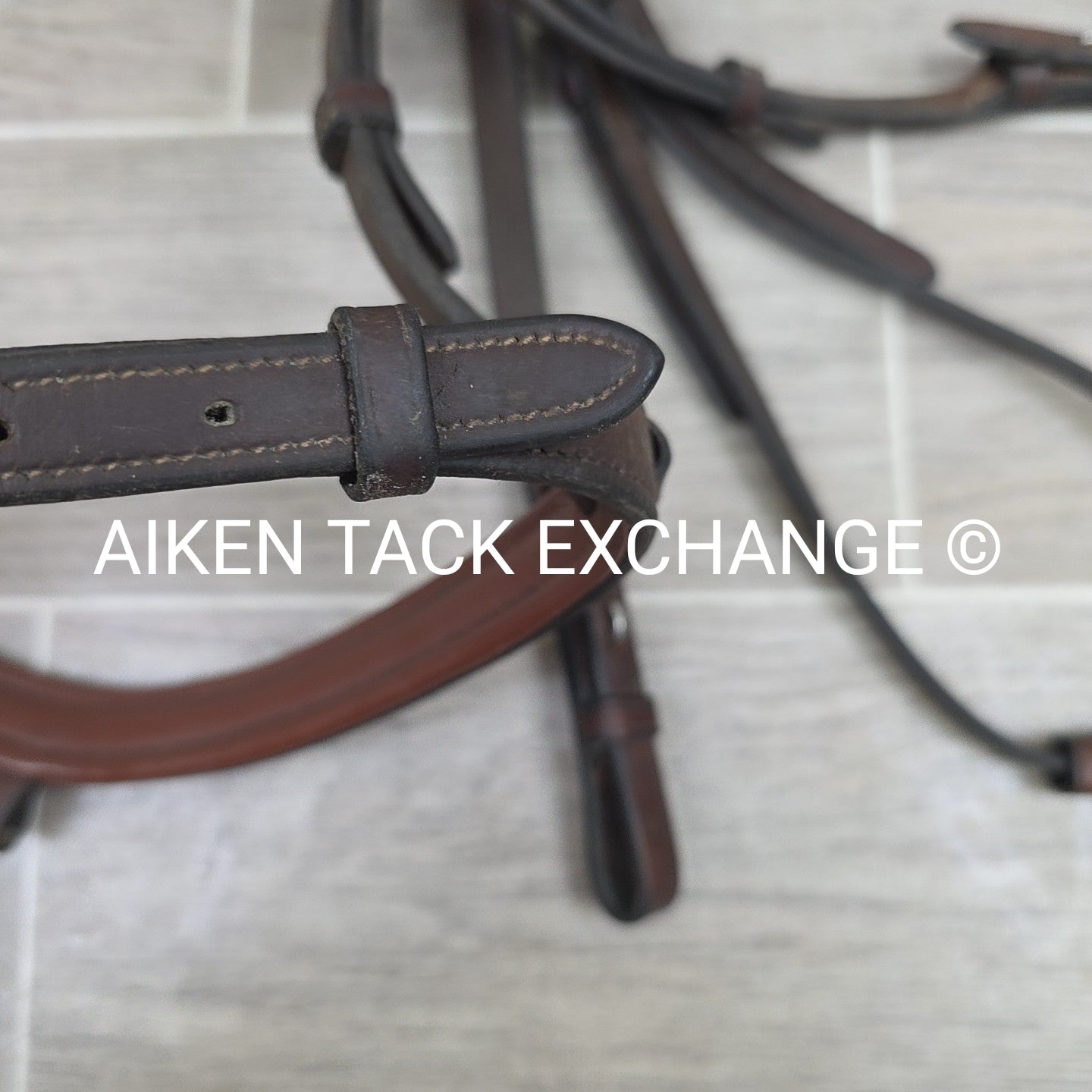 Arion Fancy Stitched Flash Noseband Monocrown Bridle, No Reins, Brown, Size Full