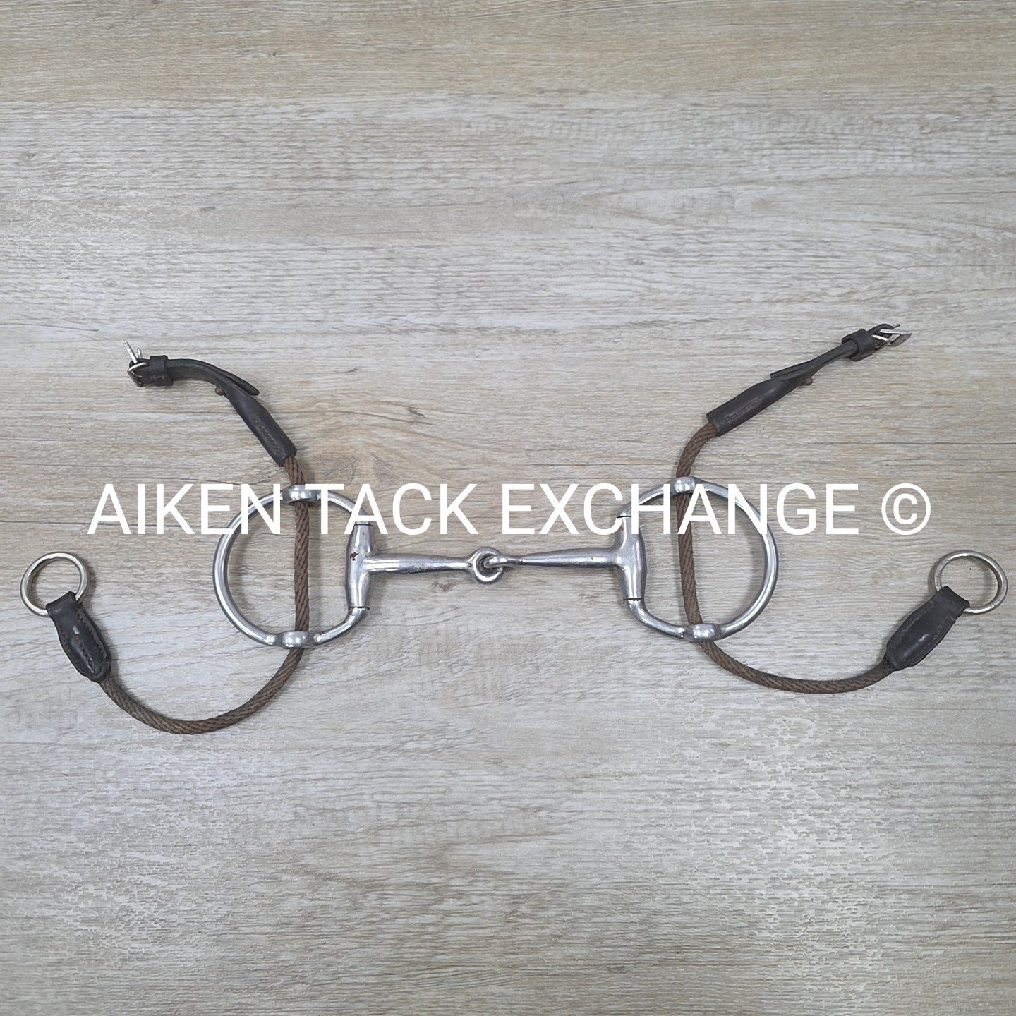Single Joint Eggbutt Gag Bit with Rope Cheek Pieces 5.25"