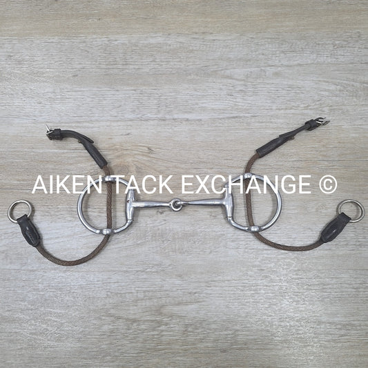Single Joint Eggbutt Gag Bit with Rope Cheek Pieces 5.25"