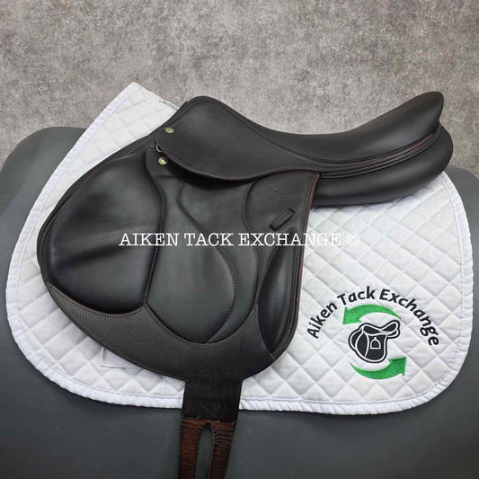 2015 Devoucoux Chiberta Monoflap Jump Saddle, 18" Seat, 1AA Flap, Medium Wide Tree, D3D Panels, Full Buffalo Buffalo Leather