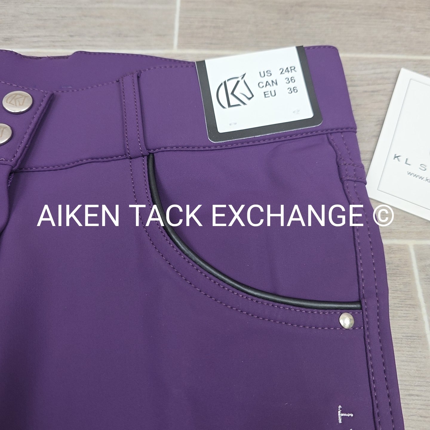 KL Select Gabrielle Knee Patch Breeches, Purple, Women's Size 24R