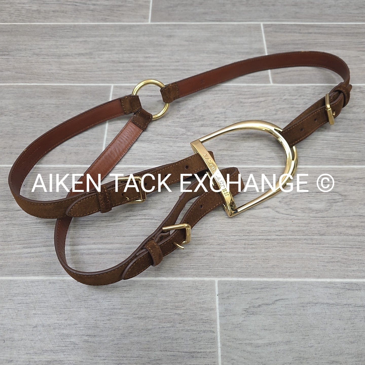 Ralph Lauren Tri-Strap Stirrup Waist Belt, Size Medium