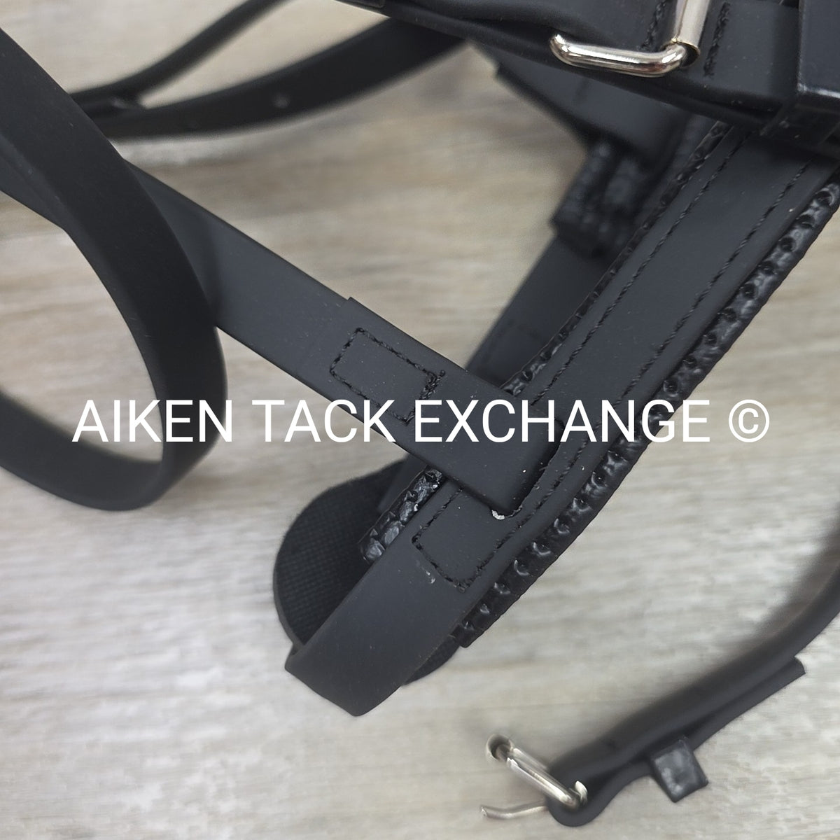 Biothane Bridle with Matching Rubber Grip Reins, Black, Size Large