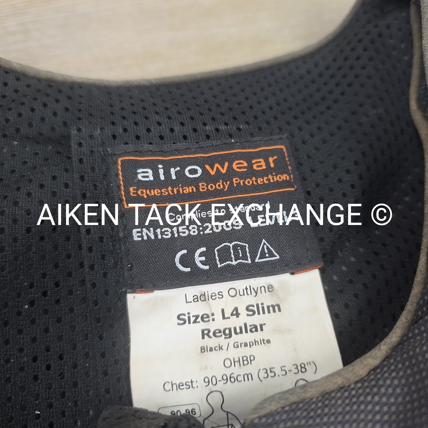 Charles Owen Airowear Outlyne Cross Country Safety Vest, Size L4 Slim Regular