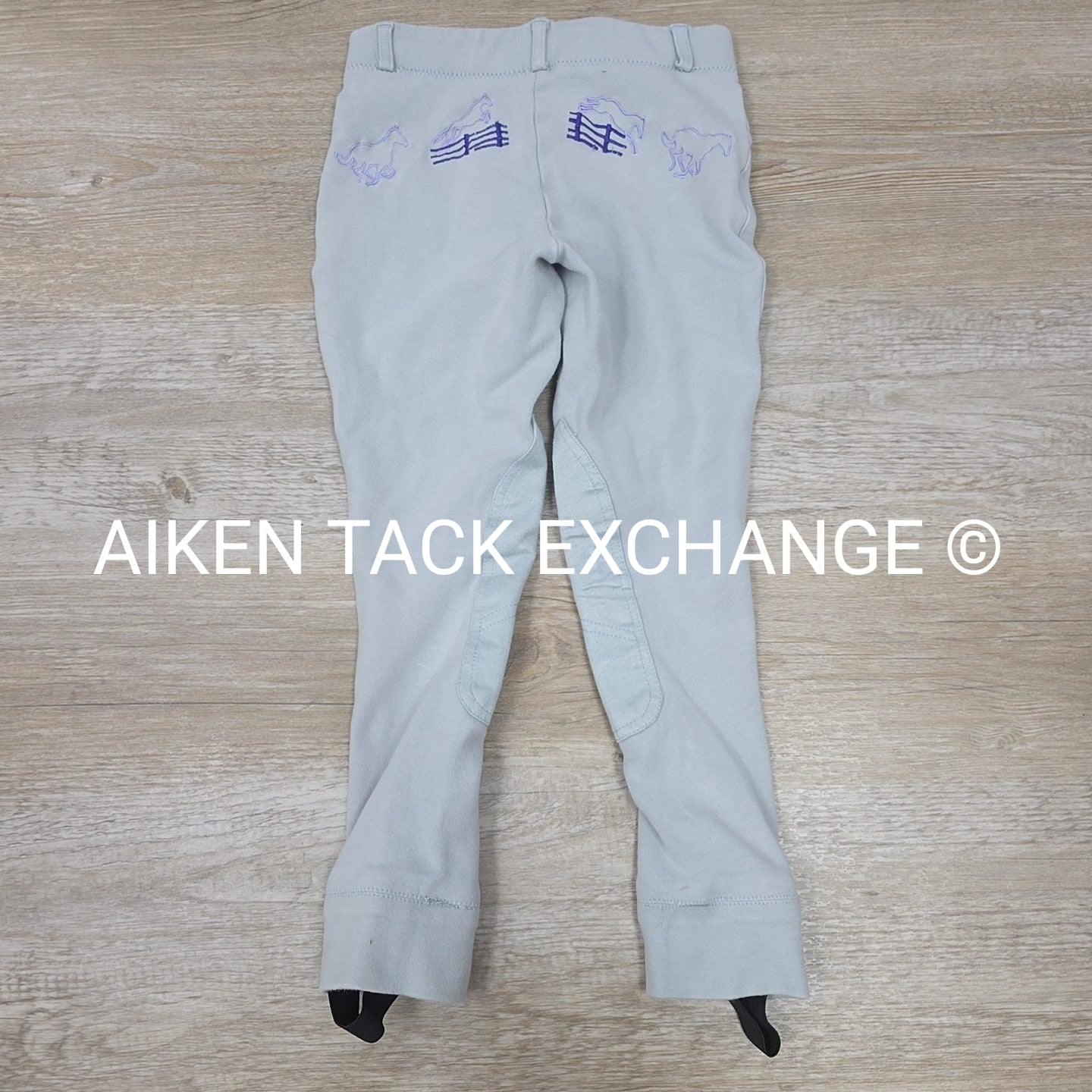 TuffRider Cotton Embossed Knee Patch Pull On Jods, Size 8