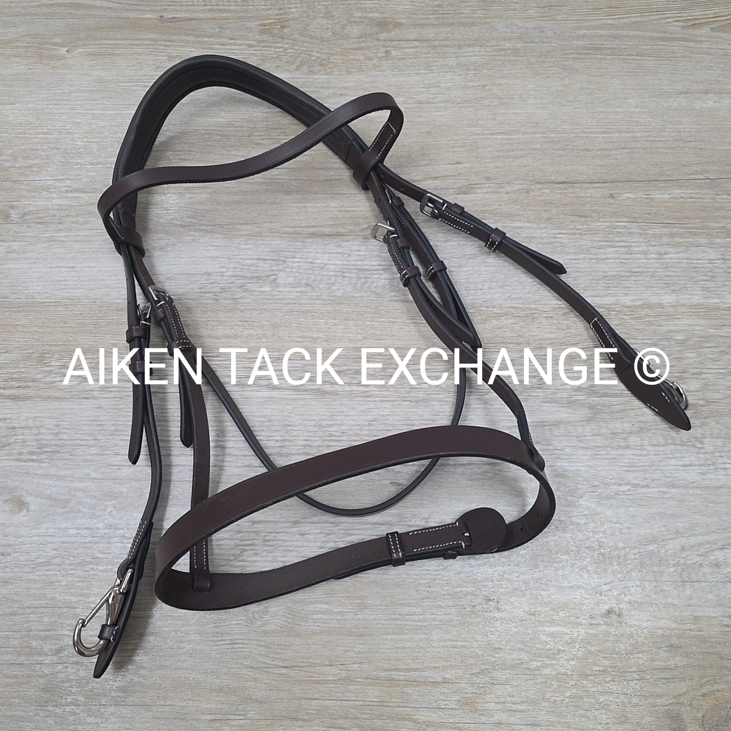 KL Select Black Oak Maple Training Bridle, No Reins & No Flash, Brown, Size Cob