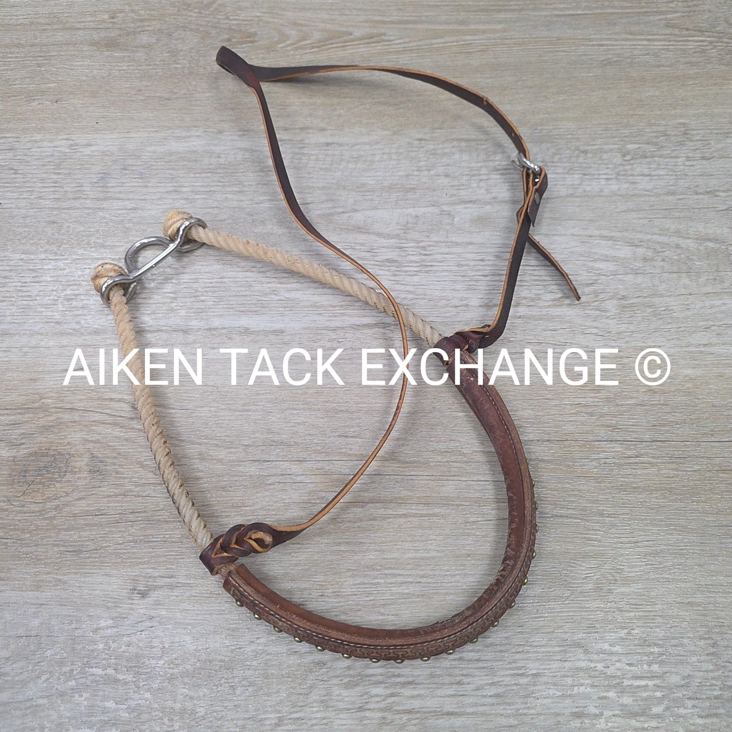 Martin Saddlery Leather Covered Rope Tie Down Noseband