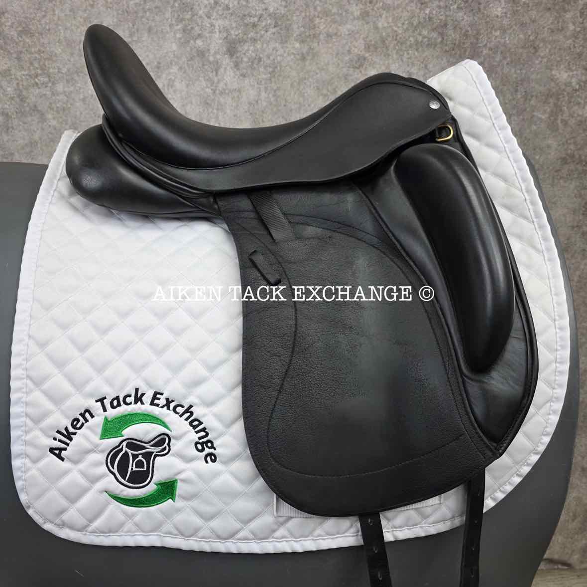 2016 Custom Saddlery Wolfgang Solo Monoflap Dressage Saddle, 17.5" Seat, Adjustable Tree, Wool Flocked Panels