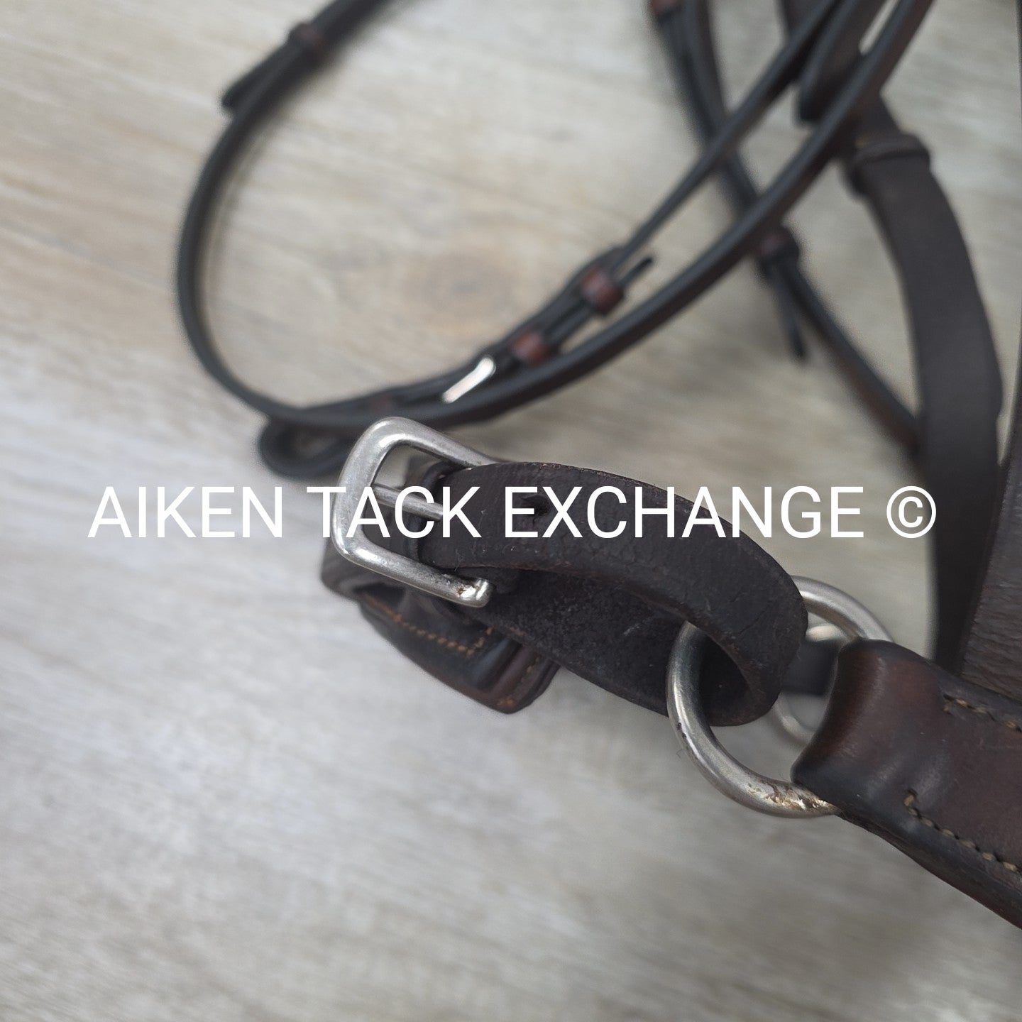 Bobby's English Tack Plain Raised Dressage Bridle, Missing Flash Strap, No Reins