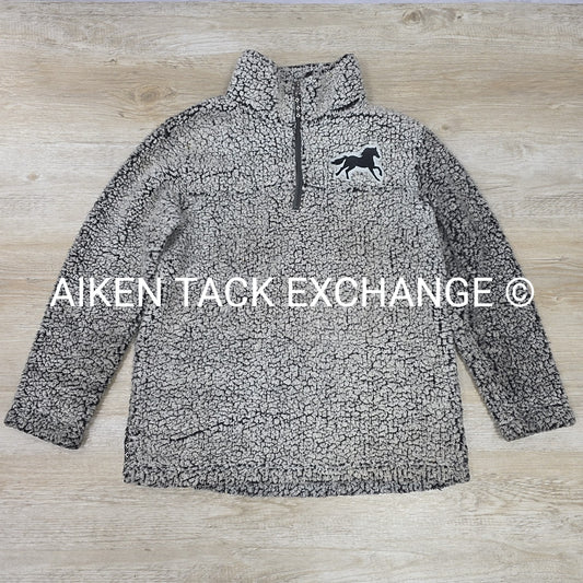 Back in the Saddle Embroidered Galloping Horse Pullover, Size Medium