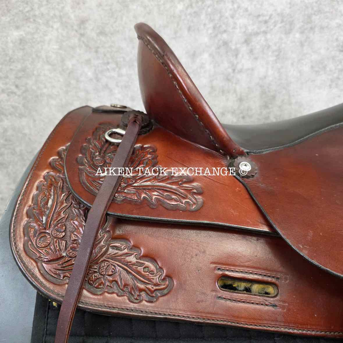 1997 Circle Y 2175 All-Around Western Saddle, 17" Seat, Regular Tree - Semi QH Bars