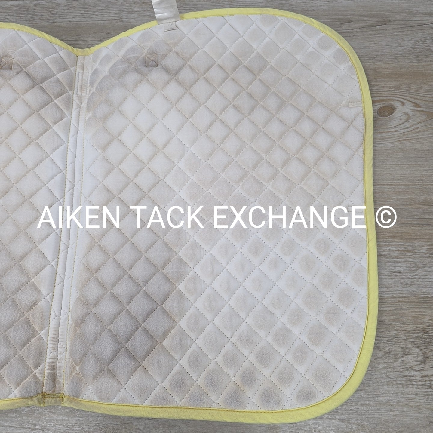 Dover Saddlery All Purpose Pony Saddle Pad, White with Yellow Trim