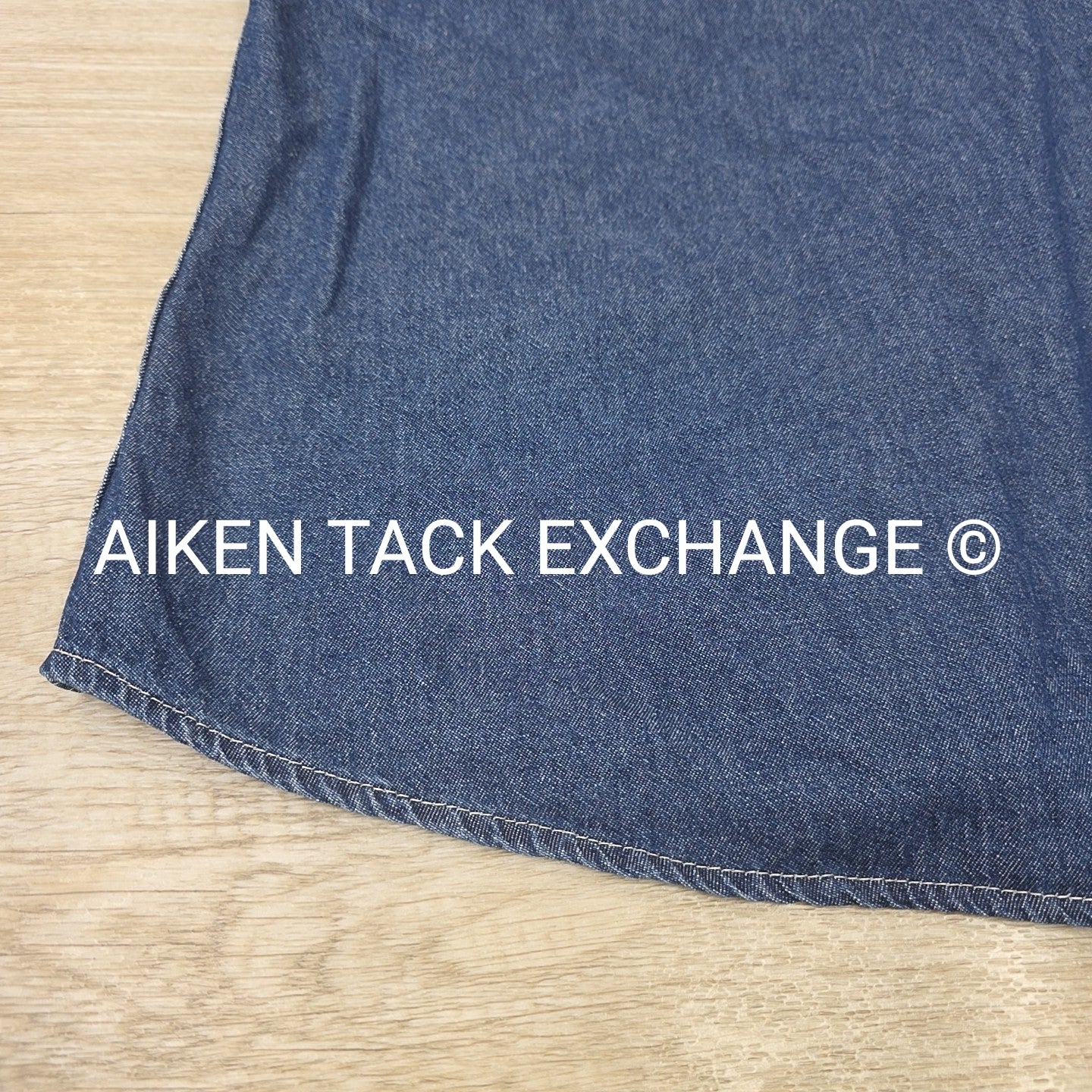 Belle Meade Hunt Denim Short Sleeve Button Down Shirt, Size Medium