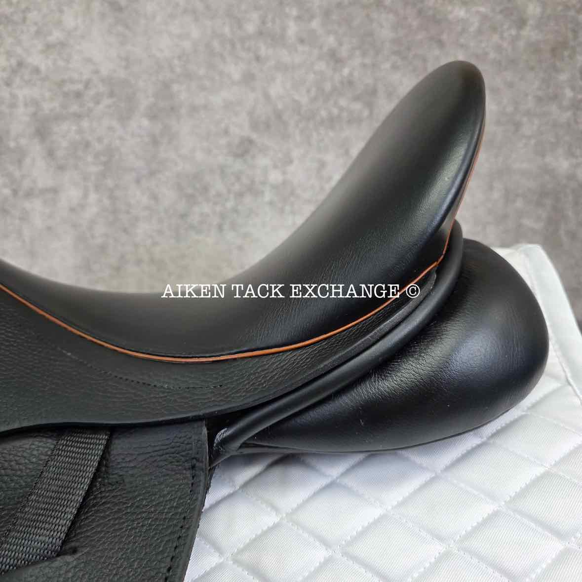2022 County Epiphany Monoflap Dressage Saddle, 17.5" Seat, Wide Tree, Wool Flocked Panels