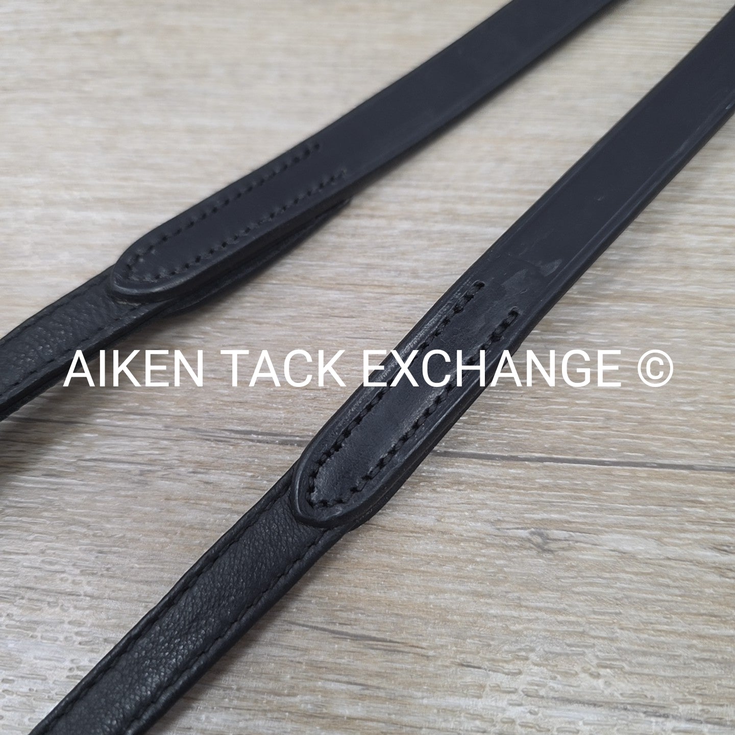 Passier Leather Reins with Hand Stops, Black, 55"