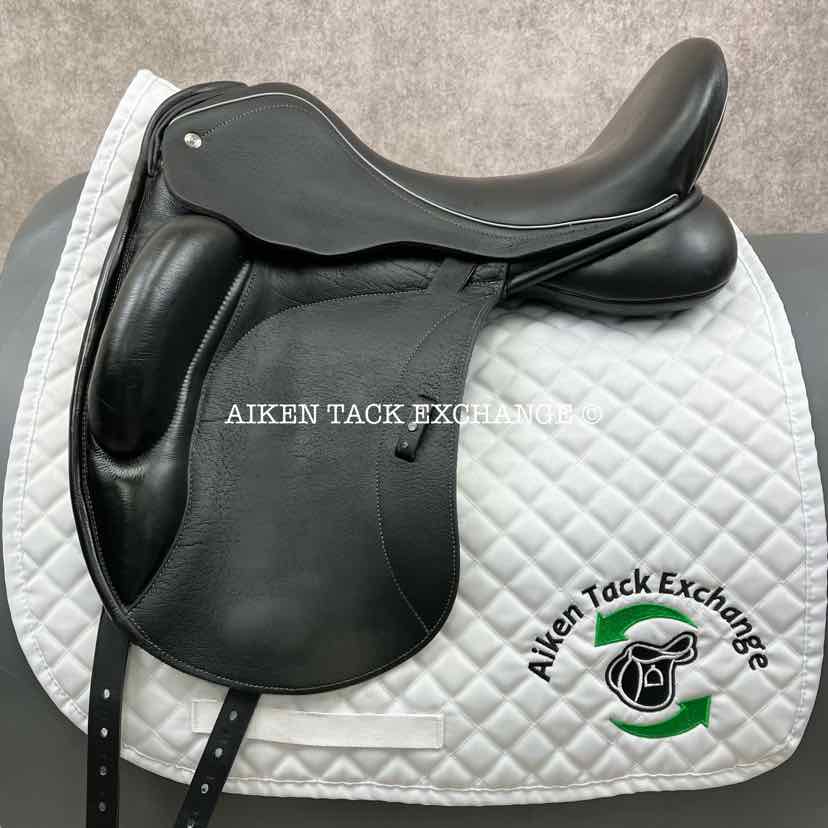 2015 Custom Saddlery Everest Monoflap Dressage Saddle, 18" Seat, Short Flap, Adjustable Tree, Wool Flocked Panels