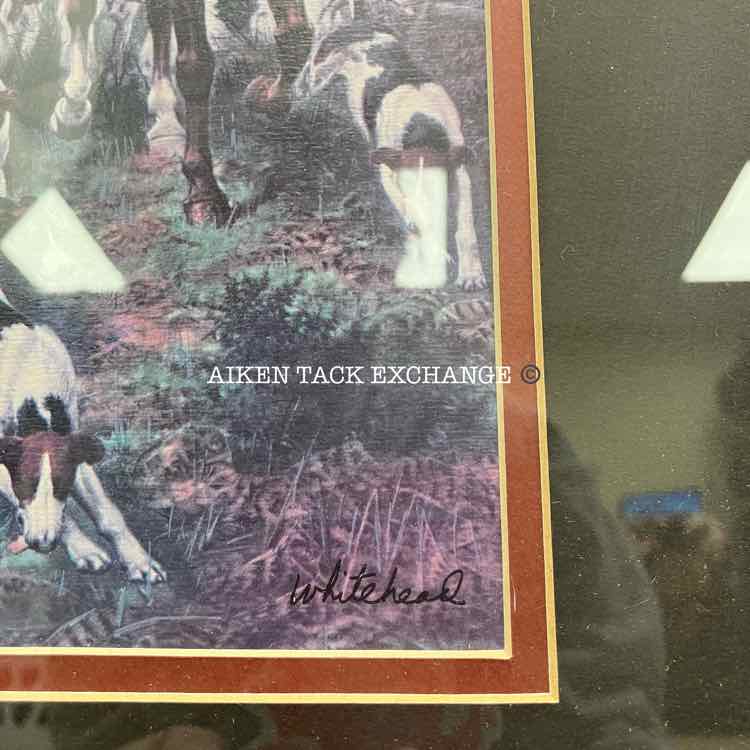 Whitehead Fox Hunt Print, Matted and Framed, 14.5" x 20.5"