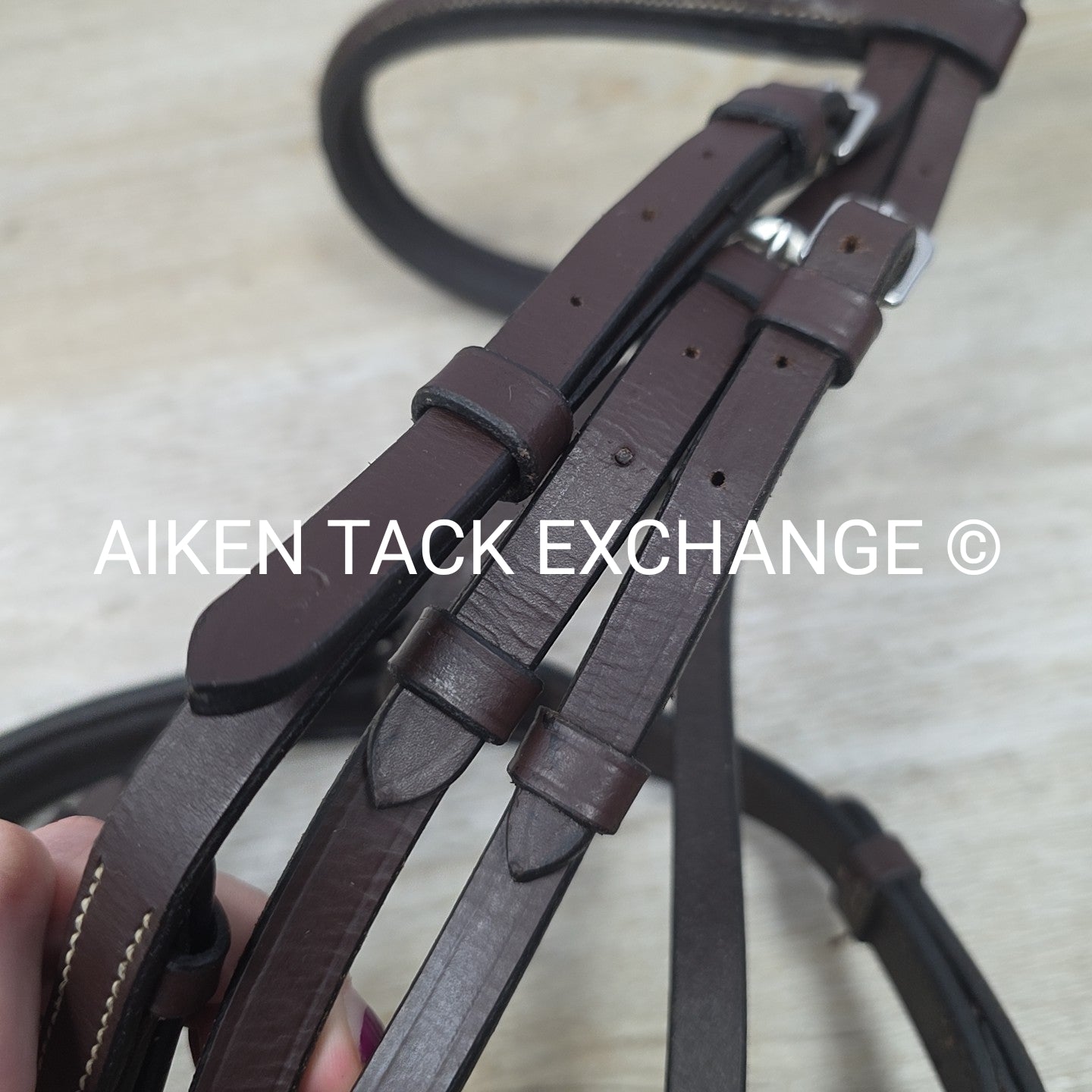KL Select Black Oak Fancy Stitched Bridle with Matching Laced Reins, Brown, Cob