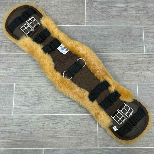CAS Equestrian Sheepskin Girth, Brown & Tan, 22"