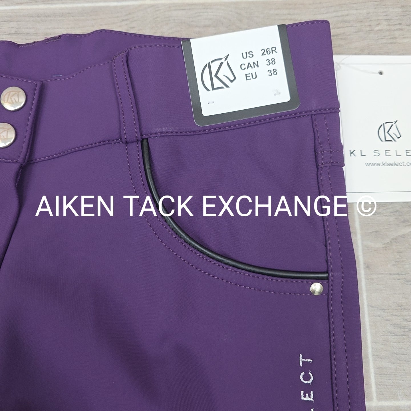 KL Select Gabrielle Knee Patch Breeches, Purple, Women's Size 26R