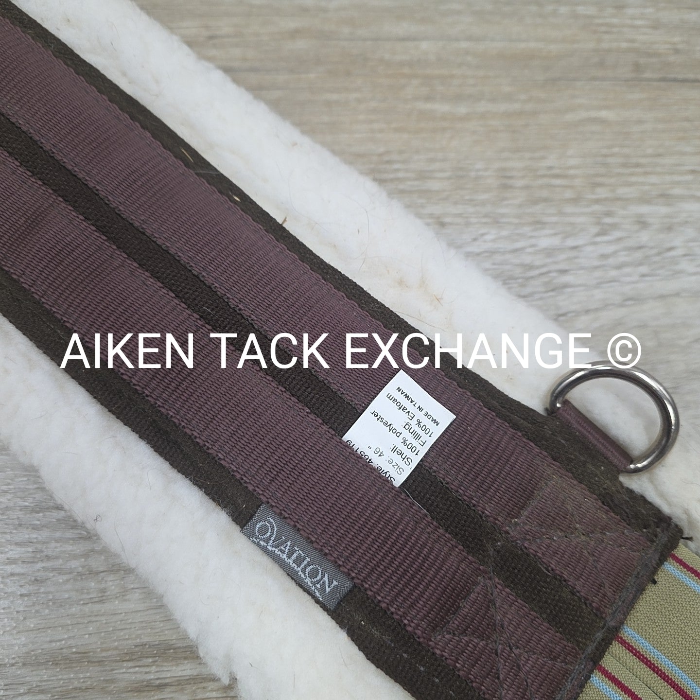 Ovation Fleece Girth with Double End Elastic, Brown, 46"