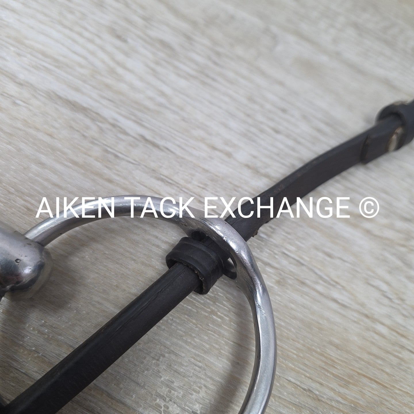 Single Joint Loose Ring Gag Bit with Leather Cheek Pieces 5.5"