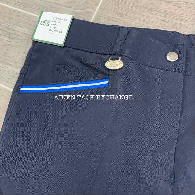 KL Select USG "Ava" Silicone Full Seat Breeches, Size 30