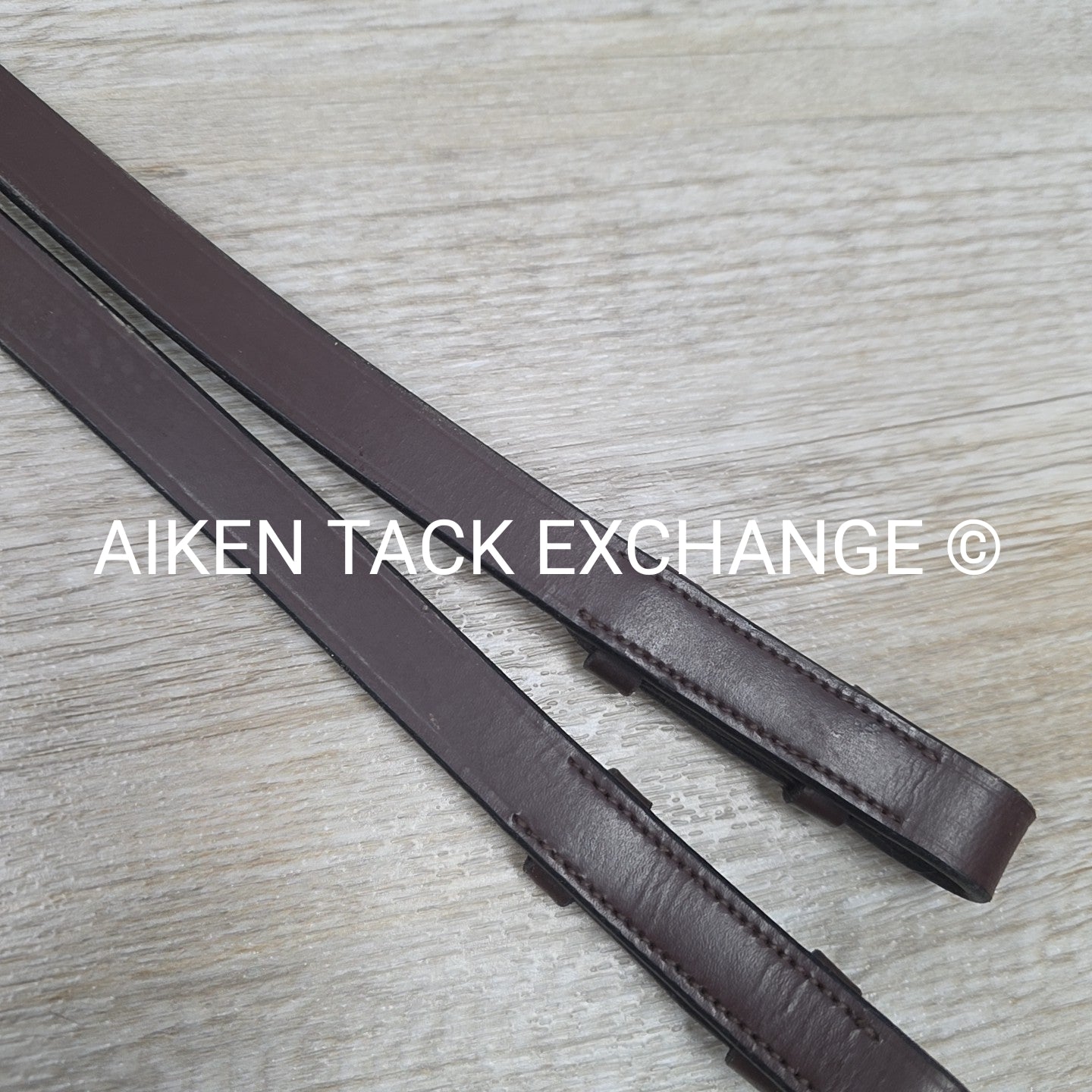 KL Select Black Oak Pebble Grip Reins with Hand Stops, Brown, 54"