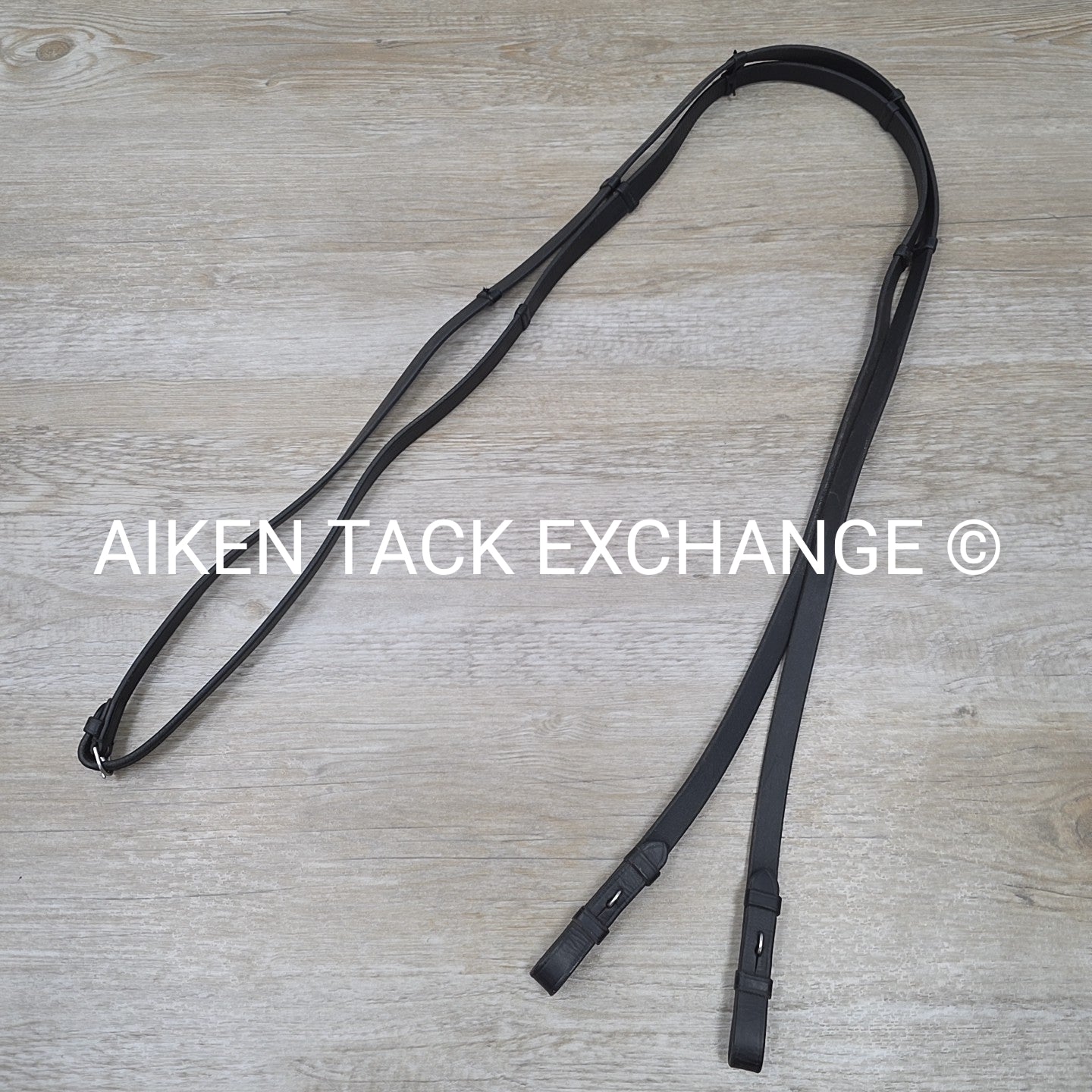 Leather Reins with Hand Stops, Black, Size Full