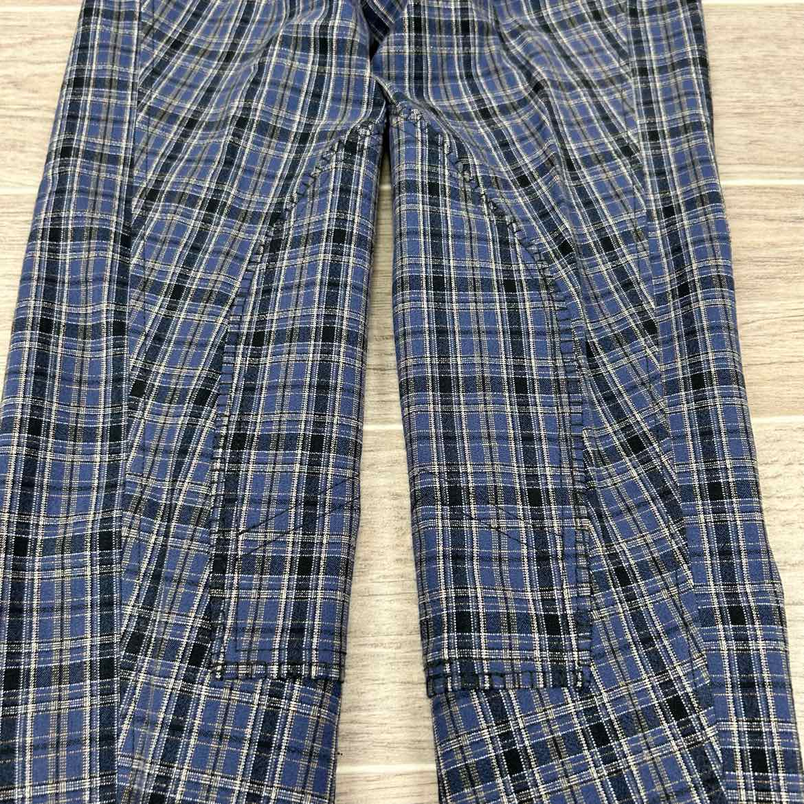 Eqituff Women's Knee Patch Breeches, Blue Plaid, Size 22 L, Brand New