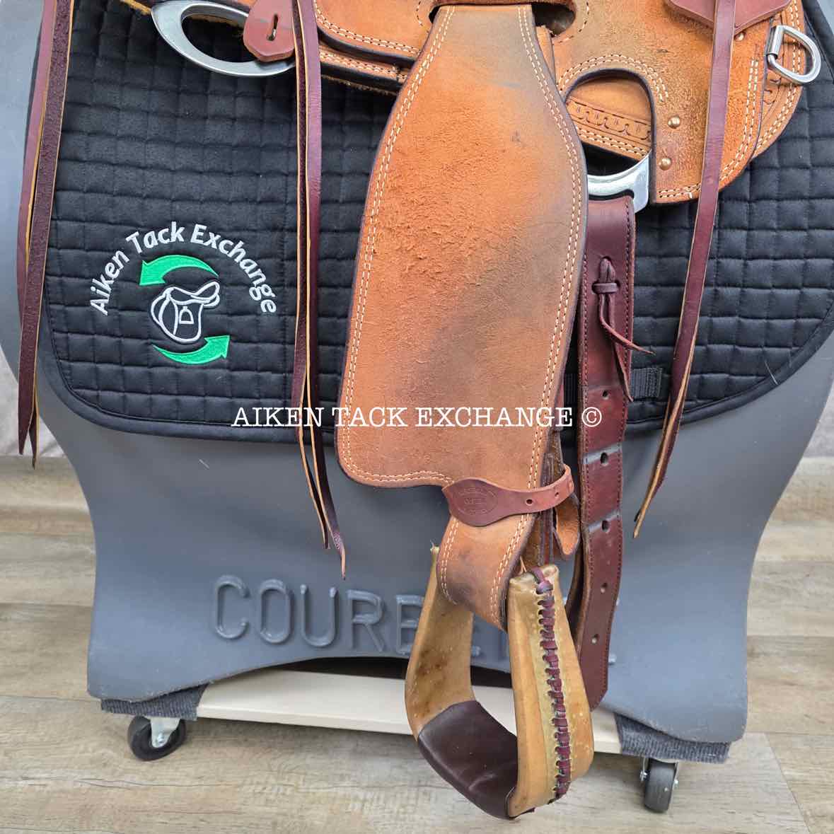 Henderson Custom Saddlery Roughout Western Saddle, 16" Seat, Wide Tree - Full QH Bars