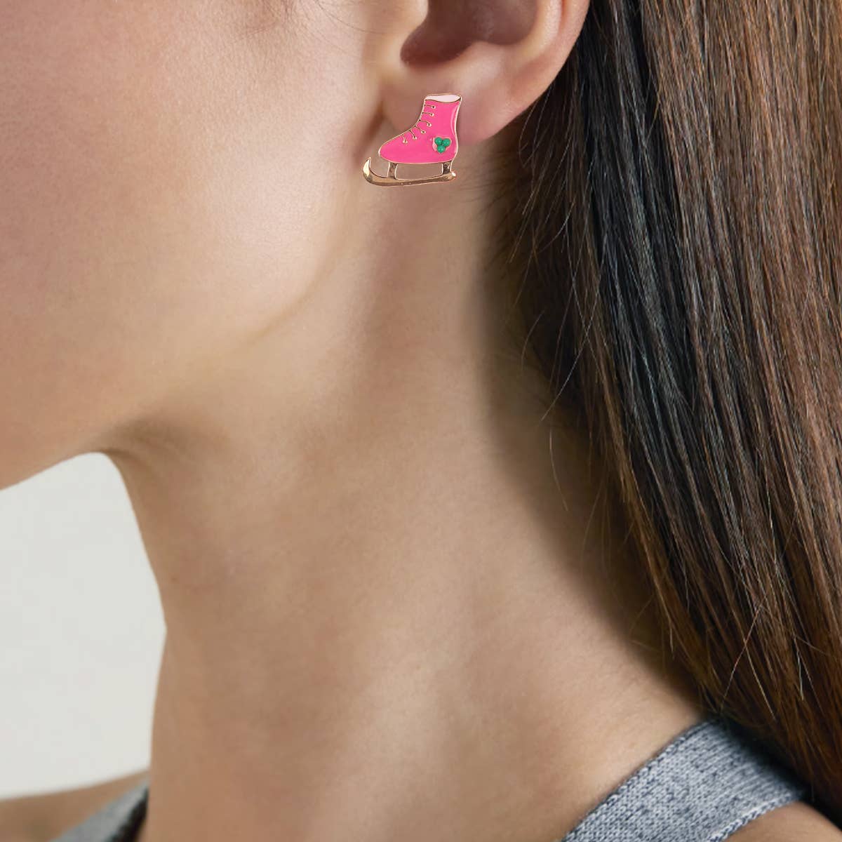 Winter Sports Ice Hockey Skating Earrings Assorted Set: 8 Pairs