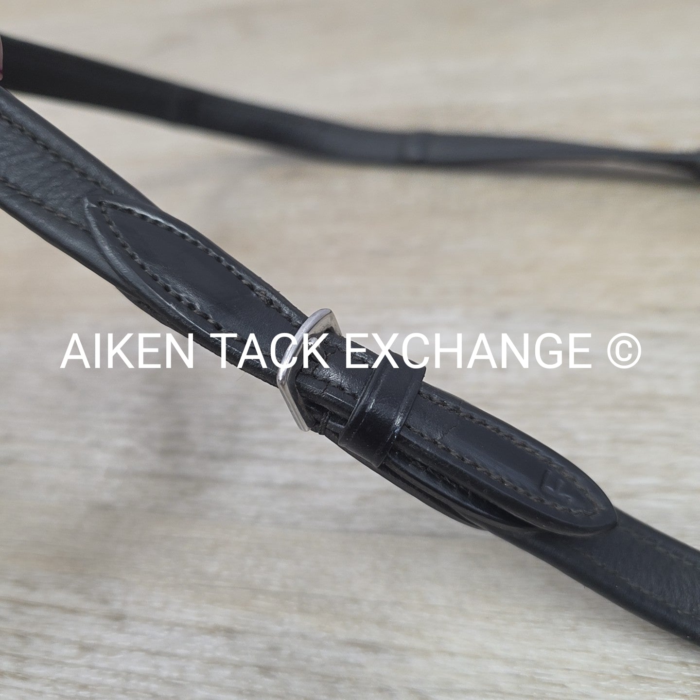 KL Select Red Barn Calf Lined Reins, Black, Size Full