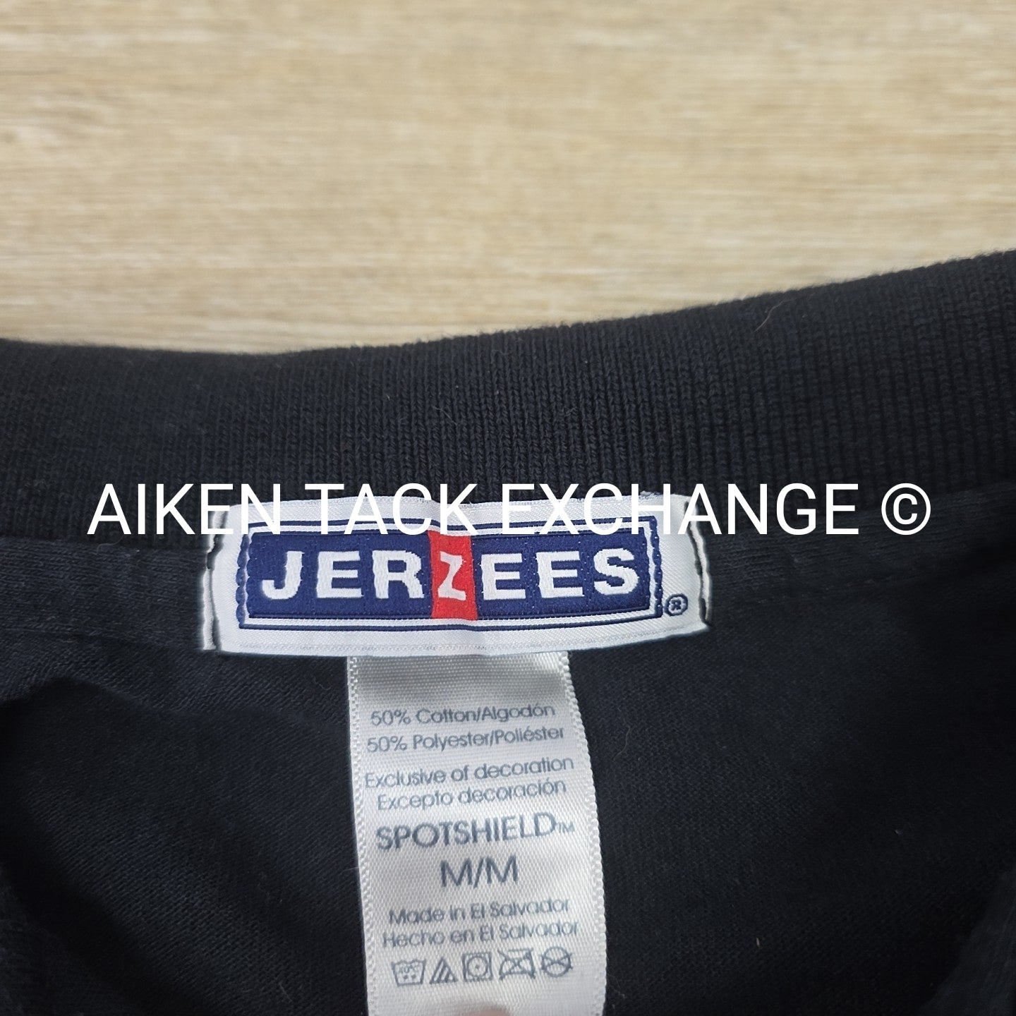 Black Country Long Sleeve Collared Top, Size Medium