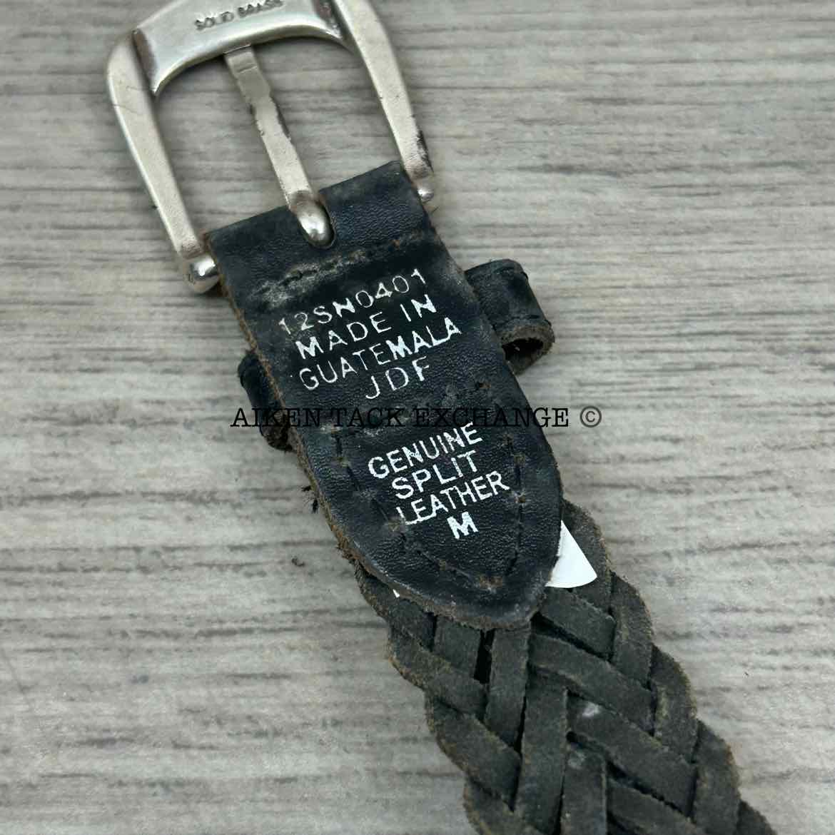 Braided Leather Belt, Size Medium