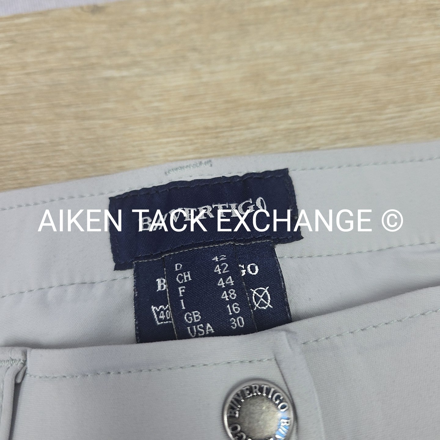 B Vertigo Silicone Grip Full Seat Breeches, Size 30