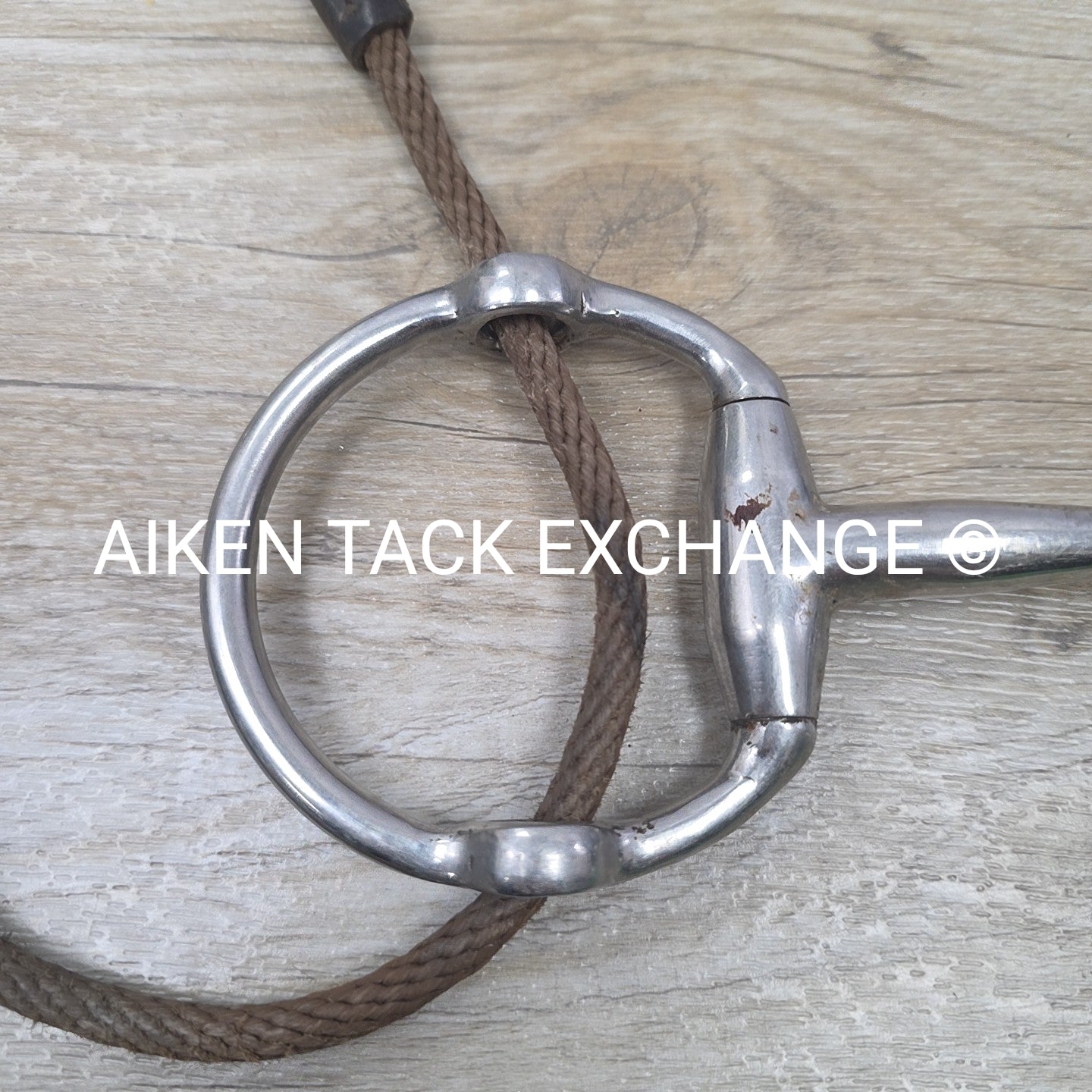 Single Joint Eggbutt Gag Bit with Rope Cheek Pieces 5.25"