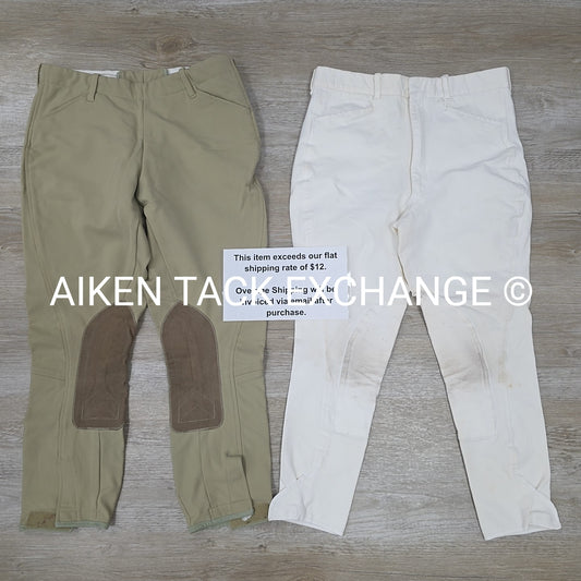BARGAIN BUNDLE: 2 Pair Knee Patch Breeches, Size 30