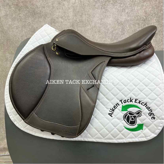 2021 Ovation San Diego Close Contact Jump Saddle, 18" Seat, Adjustable Tree - XCH Changeable Gullet, Foam Panels