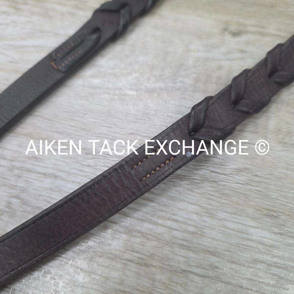 Fancy Stitched Laced Reins, Brown, 56"