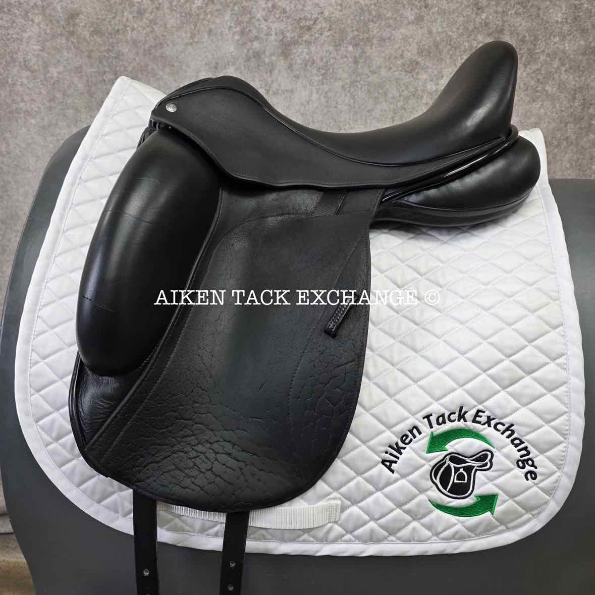 2017 Custom Saddlery Icon Flight Monoflap Dressage Saddle, 17.5" Seat, Adjustable Tree, Wool Flocked Hybrid Panels