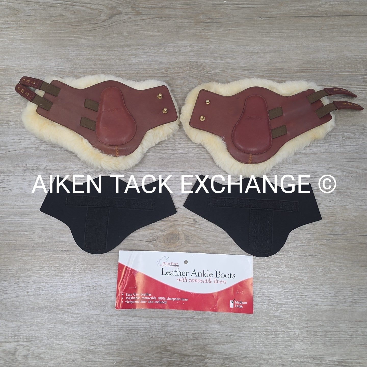 Nunn Finer Hind Fetlock Boots with Removable Sheepskin & Neoprene Liners, Size M